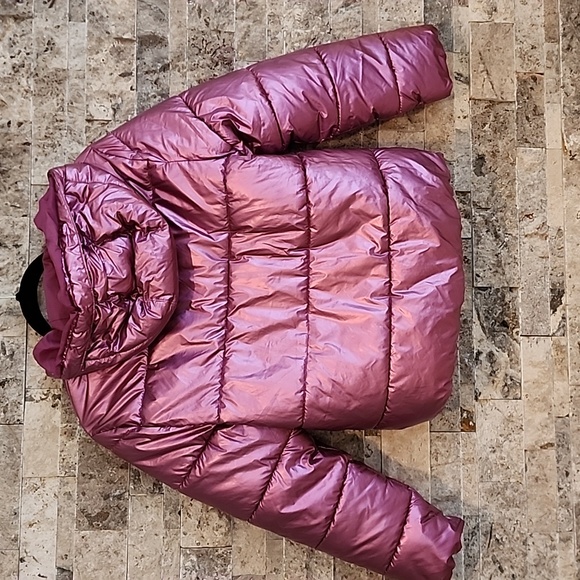 Converse Metallic Pink-Purple Nylon Girls Zip Puffer (12-13 yrs) L ,Pre-owned - Picture 3 of 10